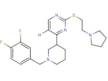 4-[1-(3,4-difluorobenzyl)-3-piperidinyl]-2-{[2-(1-pyrrolidinyl)ethyl]thio}pyrimidine