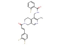 N-({7-[(2E)-3-(3,4-difluorophenyl)-2-propenoyl]-3-methyl-5,6,7,8-tetrahydro-2,7-naphthyridin-4-yl}methyl)-2-fluorobenzamide