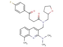 N-{[2-(dimethylamino)-8-methyl-3-quinolinyl]methyl}-4-(4-fluorophenyl)-4-oxo-N-(tetrahydro-2-furanylmethyl)butanamide