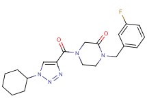 4-[(1-cyclohexyl-1H-1,2,3-triazol-4-yl)carbonyl]-1-(3-fluorobenzyl)-2-piperazinone