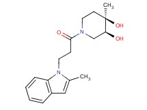 (3S*,4R*)-4-methyl-1-[3-(2-methyl-1H-indol-1-yl)propanoyl]piperidine-3,4-diol