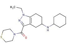 N-cyclohexyl-1-ethyl-3-(4-thiomorpholinylcarbonyl)-4,5,6,7-tetrahydro-1H-indazol-5-amine