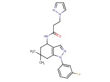 N-[1-(3-fluorophenyl)-6,6-dimethyl-4,5,6,7-tetrahydro-1H-indazol-4-yl]-3-(1H-pyrazol-1-yl)propanamide