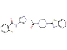 N-(1-{2-[4-(1,3-benzothiazol-2-yl)-1-piperazinyl]-2-oxoethyl}-1H-pyrazol-4-yl)-2-fluorobenzamide