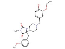 5-[1-(3-ethoxy-4-hydroxybenzyl)-4-piperidinyl]-5-(3-methoxybenzyl)-3-methyl-2,4-imidazolidinedione