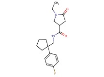 1-ethyl-N-{[1-(4-fluorophenyl)cyclopentyl]methyl}-5-oxo-3-pyrrolidinecarboxamide