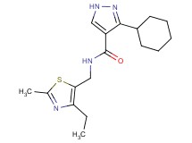 3-cyclohexyl-N-[(4-ethyl-2-methyl-1,3-thiazol-5-yl)methyl]-1H-pyrazole-4-carboxamide