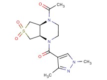 (4aR*,7aS*)-1-acetyl-4-[(1,3-dimethyl-1H-pyrazol-4-yl)carbonyl]octahydrothieno[3,4-b]pyrazine 6,6-dioxide
