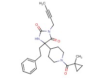 3-(2-butyn-1-yl)-5-{1-[(1-methylcyclopropyl)carbonyl]-4-piperidinyl}-5-(2-phenylethyl)-2,4-imidazolidinedione