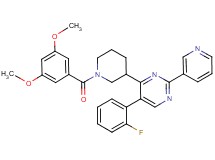4-[1-(3,5-dimethoxybenzoyl)-3-piperidinyl]-5-(2-fluorophenyl)-2-(3-pyridinyl)pyrimidine