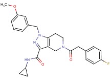 N-cyclopropyl-5-[(4-fluorophenyl)acetyl]-1-(3-methoxybenzyl)-4,5,6,7-tetrahydro-1H-pyrazolo[4,3-c]pyridine-3-carboxamide