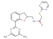 N-{[7-(4,6-dimethyl-2-pyrimidinyl)-2,3-dihydro-1-benzofuran-2-yl]methyl}-2-(2-pyrimidinylthio)acetamide