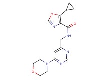 5-cyclopropyl-N-{[6-(4-morpholinyl)-4-pyrimidinyl]methyl}-1,3-oxazole-4-carboxamide