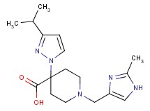 4-(3-isopropyl-1H-pyrazol-1-yl)-1-[(2-methyl-1H-imidazol-4-yl)methyl]piperidine-4-carboxylic acid