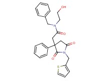N-benzyl-2-[2,5-dioxo-3-phenyl-1-(2-thienylmethyl)-3-pyrrolidinyl]-N-(2-hydroxyethyl)acetamide