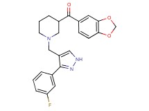 1,3-benzodioxol-5-yl(1-{[3-(3-fluorophenyl)-1H-pyrazol-4-yl]methyl}-3-piperidinyl)methanone