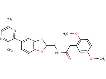 2-(2,5-dimethoxyphenyl)-N-{[5-(3,6-dimethyl-2-pyrazinyl)-2,3-dihydro-1-benzofuran-2-yl]methyl}acetamide
