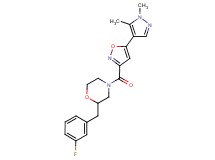 4-{[5-(1,5-dimethyl-1H-pyrazol-4-yl)-3-isoxazolyl]carbonyl}-2-(3-fluorobenzyl)morpholine