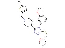 4-{4-(3-methoxyphenyl)-5-[(tetrahydro-2-furanylmethyl)thio]-4H-1,2,4-triazol-3-yl}-1-[(5-methyl-2-thienyl)methyl]piperidine