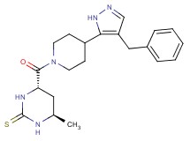 (4S*,6R*)-4-{[4-(4-benzyl-1H-pyrazol-5-yl)-1-piperidinyl]carbonyl}-6-methyltetrahydro-2(1H)-pyrimidinethione