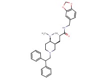 N-(1,3-benzodioxol-5-ylmethyl)-3-[(3S*,4R*)-4-(dimethylamino)-1-(2,2-diphenylethyl)-3-piperidinyl]propanamide