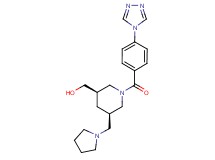 {(3R*,5R*)-5-(pyrrolidin-1-ylmethyl)-1-[4-(4H-1,2,4-triazol-4-yl)benzoyl]piperidin-3-yl}methanol