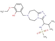 N-{1-[7-(3-ethoxy-2-hydroxybenzyl)-6,7,8,9-tetrahydro-5H-[1,2,4]triazolo[4,3-d][1,4]diazepin-3-yl]-2-methylpropyl}methanesulfonamide