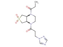 (4aR*,7aS*)-1-propionyl-4-[3-(1H-1,2,4-triazol-1-yl)propanoyl]octahydrothieno[3,4-b]pyrazine 6,6-dioxide
