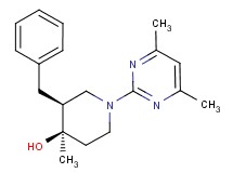 (3S*,4R*)-3-benzyl-1-(4,6-dimethyl-2-pyrimidinyl)-4-methyl-4-piperidinol