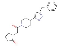 2-{2-[4-(3-benzyl-1H-pyrazol-5-yl)piperidin-1-yl]-2-oxoethyl}cyclopentanone