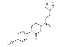 4-{2-oxo-4-[3-(1H-1,2,4-triazol-1-yl)propanoyl]-1-piperazinyl}benzonitrile