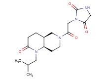 3-{2-[(4aS*,8aR*)-1-isobutyl-2-oxooctahydro-1,6-naphthyridin-6(2H)-yl]-2-oxoethyl}-2,4-imidazolidinedione