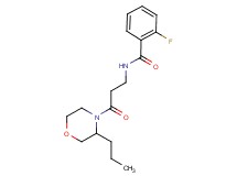 2-fluoro-N-[3-oxo-3-(3-propylmorpholin-4-yl)propyl]benzamide