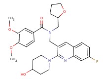 N-{[7-fluoro-2-(4-hydroxy-1-piperidinyl)-3-quinolinyl]methyl}-3,4-dimethoxy-N-(tetrahydro-2-furanylmethyl)benzamide