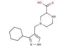 4-[(3-cyclohexyl-1H-pyrazol-4-yl)methyl]piperazine-2-carboxylic acid