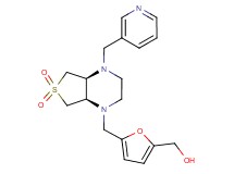 (5-{[(4aS*,7aR*)-6,6-dioxido-4-(3-pyridinylmethyl)hexahydrothieno[3,4-b]pyrazin-1(2H)-yl]methyl}-2-furyl)methanol