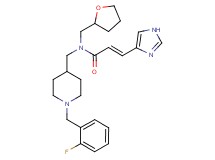 (2E)-N-{[1-(2-fluorobenzyl)-4-piperidinyl]methyl}-3-(1H-imidazol-4-yl)-N-(tetrahydro-2-furanylmethyl)acrylamide