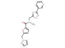 N-methyl-5-(1H-pyrazol-1-ylmethyl)-N-{[3-(3-pyridinyl)-1,2,4-oxadiazol-5-yl]methyl}-2-furamide