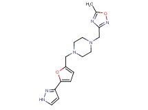 1-[(5-methyl-1,2,4-oxadiazol-3-yl)methyl]-4-{[5-(1H-pyrazol-3-yl)-2-furyl]methyl}piperazine