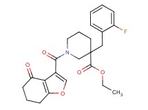 ethyl 3-(2-fluorobenzyl)-1-[(4-oxo-4,5,6,7-tetrahydro-1-benzofuran-3-yl)carbonyl]-3-piperidinecarboxylate