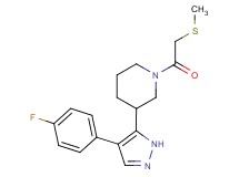 3-[4-(4-fluorophenyl)-1H-pyrazol-5-yl]-1-[(methylthio)acetyl]piperidine