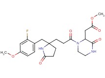 methyl (1-{3-[2-(2-fluoro-4-methoxybenzyl)-5-oxo-2-pyrrolidinyl]propanoyl}-3-oxo-2-piperazinyl)acetate