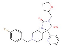 5-[1-(4-fluorobenzyl)-4-piperidinyl]-5-(2-pyridinyl)-3-(tetrahydro-2-furanylmethyl)-2,4-imidazolidinedione