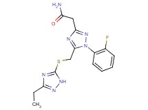 2-[5-{[(3-ethyl-1H-1,2,4-triazol-5-yl)thio]methyl}-1-(2-fluorophenyl)-1H-1,2,4-triazol-3-yl]acetamide