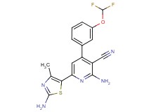 2-amino-6-(2-amino-4-methyl-1,3-thiazol-5-yl)-4-[3-(difluoromethoxy)phenyl]nicotinonitrile
