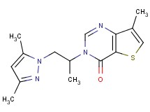 3-[2-(3,5-dimethyl-1H-pyrazol-1-yl)-1-methylethyl]-7-methylthieno[3,2-d]pyrimidin-4(3H)-one