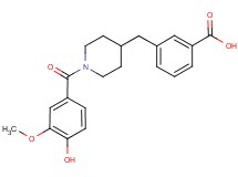 3-{[1-(4-hydroxy-3-methoxybenzoyl)-4-piperidinyl]methyl}benzoic acid