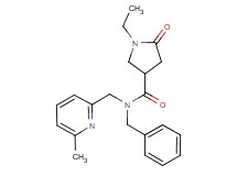 N-benzyl-1-ethyl-N-[(6-methyl-2-pyridinyl)methyl]-5-oxo-3-pyrrolidinecarboxamide