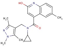 N-cyclopropyl-2-hydroxy-6-methyl-N-[(1,3,5-trimethyl-1H-pyrazol-4-yl)methyl]-4-quinolinecarboxamide