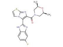 2-(6-{[(2R*,6S*)-2,6-dimethylmorpholin-4-yl]carbonyl}imidazo[2,1-b][1,3]thiazol-5-yl)-5-fluoro-1H-benzimidazole